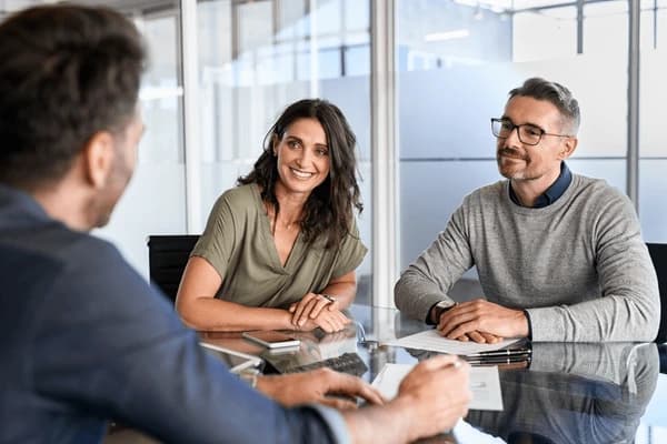 A couple discussing their financial plans